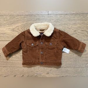 Baby Gap Corduroy Sherpa Lined Jacket with snap closure. Size 0-6 months. NWT